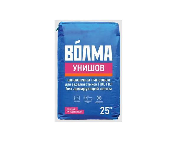 Шпаклевка гипсовая ВОЛМА Унишов для заделки стыков 25 кг