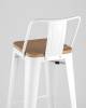 Набор из 6 барных стульев Stool Group Tolix YD-H765E-W LG-02 X6 белый глянцевый, светлое дерево, со спинкой фото 7