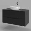 Тумба с раковиной Orange Line Li-100TubMDF+B07-420W черная матовая, 100 см фото 2