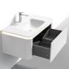 Тумба с раковиной Black&White U925.1000 с LED подсветкой, молочный белый, 100x40x52 фото 3