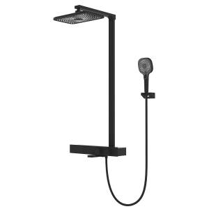 Душевая стойка Vincea Inspire VSFS-3I13TMB черная, с термостатом, с изливом