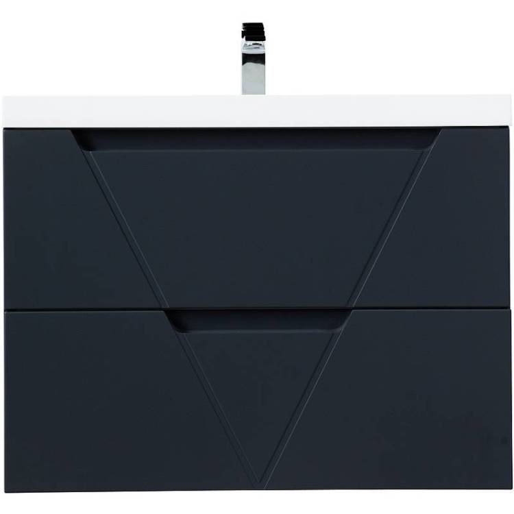 Тумба с раковиной Belbagno Vittoria VITTORIA-800-2C-SO-GO-P 80x45x57 Grigio Opaco подвесная с двумя выкатными ящиками