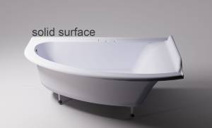 Ванна из искусственного камня Астра-Форм Анастасия 182x125 Solid Surface, правая, белая матовая