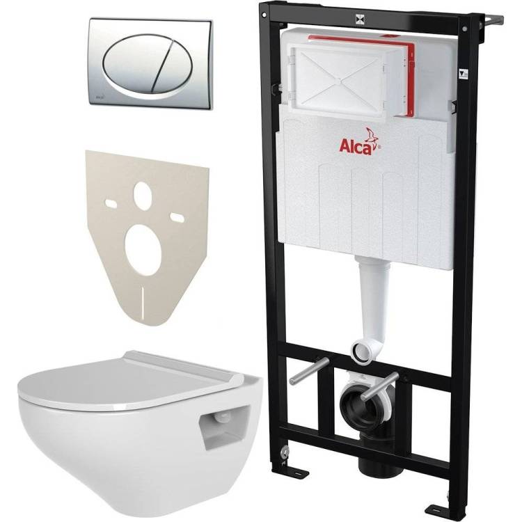 Комплект Унитаз подвесной Bien Ion IOKA050N2VP0W5000 безободковый + Инсталляция AlcaPlast AM101/1120-4:1RS M71-001