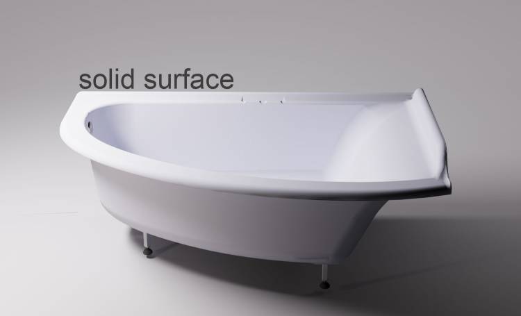 Ванна из искусственного камня Астра-Форм Анастасия 182x125 Solid Surface, правая, белая матовая