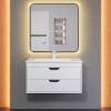 Тумба с раковиной Uperwood Modul подвесная, матовая, белая, графит, 80 см фото 5