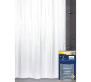 Штора для ванной Bath Plus Big AKST-001 с кольцами, 180x200, белый