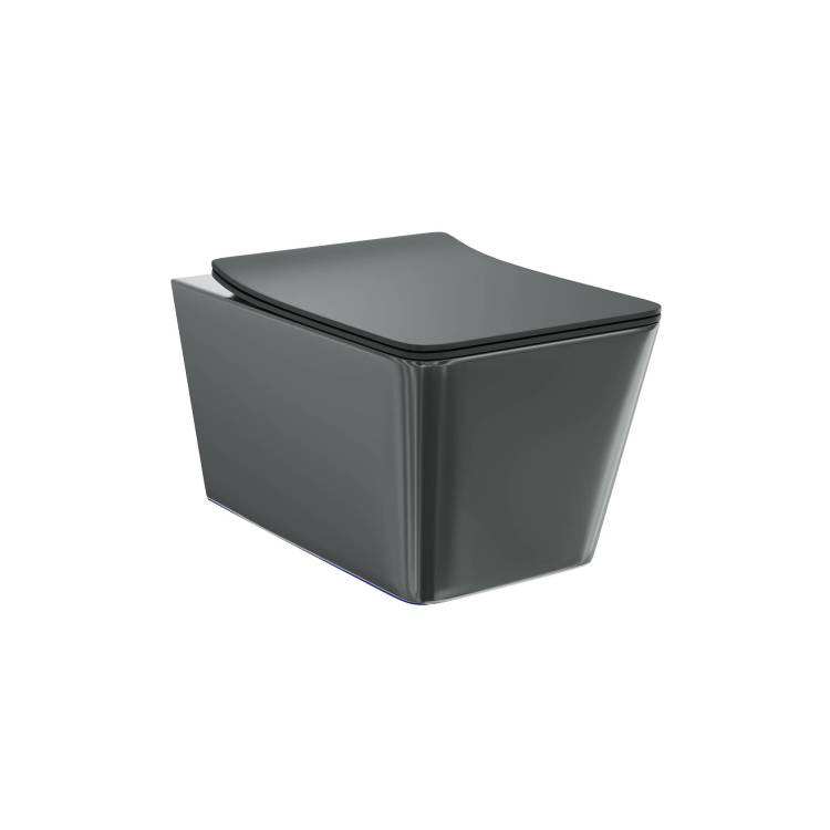 Унитаз подвесной Creto Logan L2 1002-002-L2BLMAT безободковый, сиденье микролифт, черный