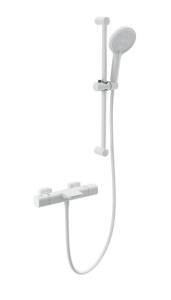 Смеситель для ванны Wonzon & Woghand WW-C2017-A-MW с душевым гарнитуром и термостатом, белый матовый