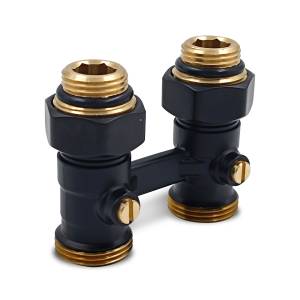 Прямой Н-образный клапан Primoclima Armature PCC3412SMB для нижнего подключения 3/4"х1/2", черный матовый