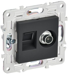 ТВ-розетка+Ethernet RJ45 IEK Skandy SK-AK20-2-K53 графит