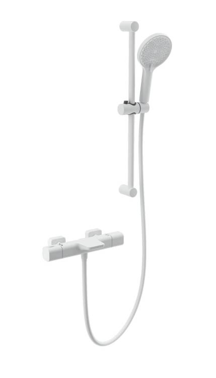 Смеситель для ванны Wonzon & Woghand WW-C2017-A-MW с душевым гарнитуром и термостатом, белый матовый