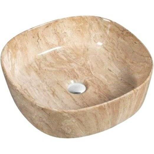 Раковина SantiLine SL-7024 45 см, коричневый мрамор