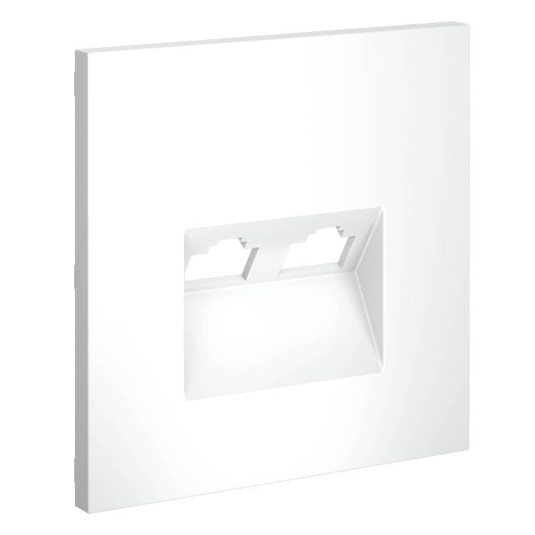 Лицевая панель для двойной компьютерной розетки RJ-45 Voltum S70 VLS001402 белый