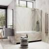 Шторка на ванну MaybahGlass MGV-248-2ш стекло прозрачное, профиль бронза, 1400x300 фото 3