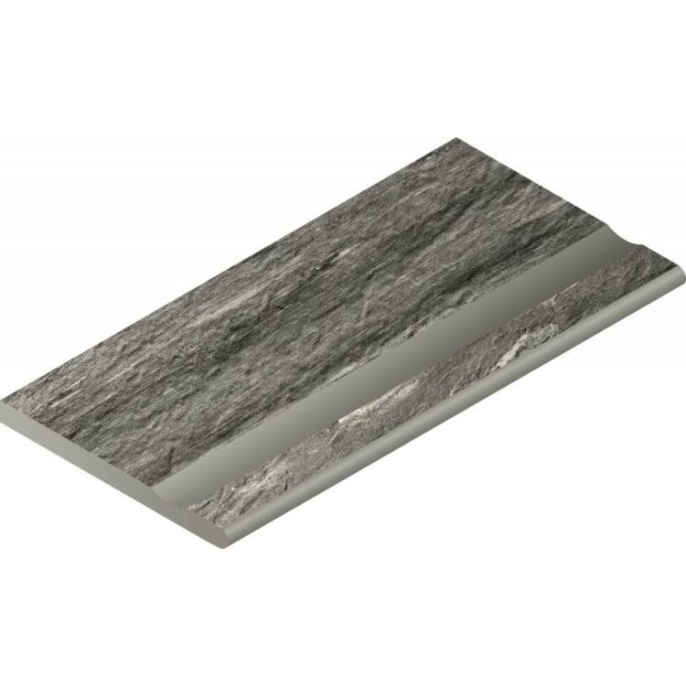 Бордюр Italon Скайфолл X2 620090000696 Бортик Гриджио Альпино С Выемкой Закругленный 30x60