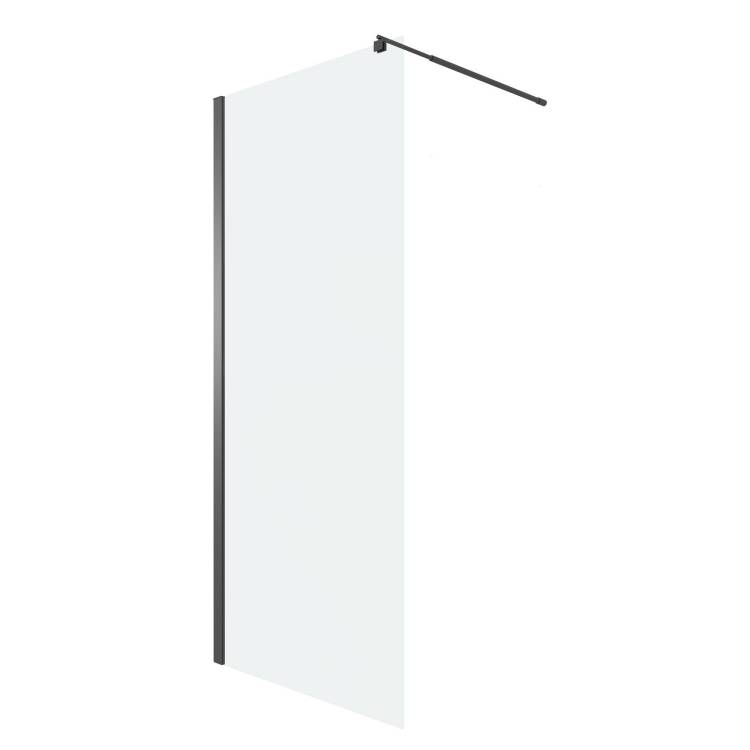 Душевая перегородка Niagara Eco NG-551-90BLACK профиль черный матовый, стекло прозрачное, 90x190