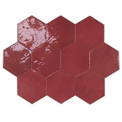 Керамическая плитка WOW Zellige 122084 Hexa Wine 10.8x12.4