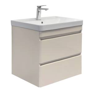 Тумба с раковиной Comforty Енисей-70П2 00-00022357CF серый шёлк