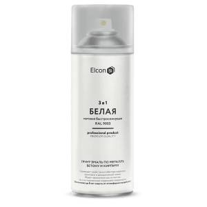 Грунт-эмаль по ржавчине 3 в 1 Elcon матовая белая 520 мл
