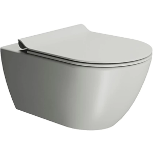 Унитаз подвесной GSI Pura 8815FR517 безободковый, с сиденьем микролифт, Cenere Matte