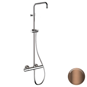 Душевая стойка Remer Elegance EQ32ASSDCU с термостатом, медь брашированная