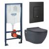 Комплект Grohe GRH939343670 Инсталляция для унитаза Grohe Rapid SL + Унитаз подвесной beWash Bogen безободковый, с функцией биде и сиденьем микролифт, черный матовый фото 2