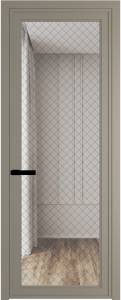 Межкомнатная дверь Profil Doors 1 AGP цвет профиля Никель матовый, стекло безопасное 6 мм ромб черный 800x2000