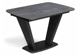 Стол Woodville Петир 588012 larka grey/черный 120(160)x80x75