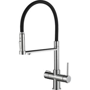 Смеситель для кухни Zorg Steel Hammer SH 2003 CR с гибким изливом, хром