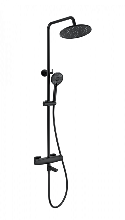 Душевая стойка Wonzon & Woghand WW-B3035-A3-MB с термостатом, черный