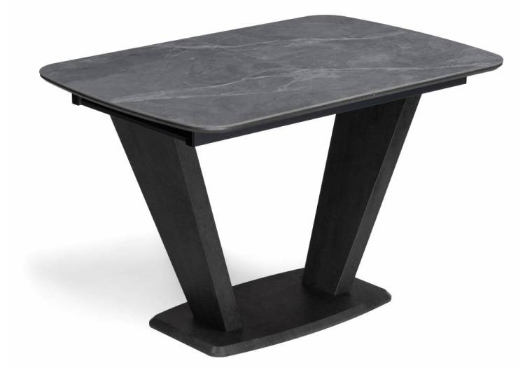 Стол Woodville Петир 588012 larka grey/черный 120(160)x80x75