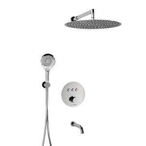 Душевой комплект Wasserkraft A175817 с верхней душевой насадкой, хром, встраиваемый, с изливом, с лейкой