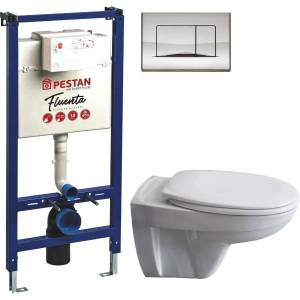 Комплект Унитаз подвесной Pestan Fluenta Basic 40006460 + Инсталляция 40006356 + Кнопка Acti 40006361