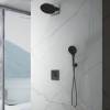 Душевой комплект Vincea Inspire VSFW-3I21MT5GM встраиваемый, термостат, двухрежимный, вороненная сталь фото 8