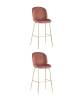 Набор из 2 барных стульев Stool Group Beetle 8329C PINK X2 пудровый со спинкой