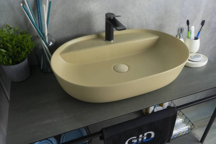 Раковина Gid Lago Sr1346 53343 светло-коричневая, 61x41x14