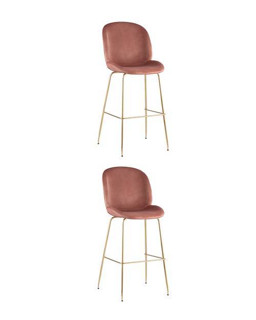 Набор из 2 барных стульев Stool Group Beetle 8329C PINK X2 пудровый со спинкой