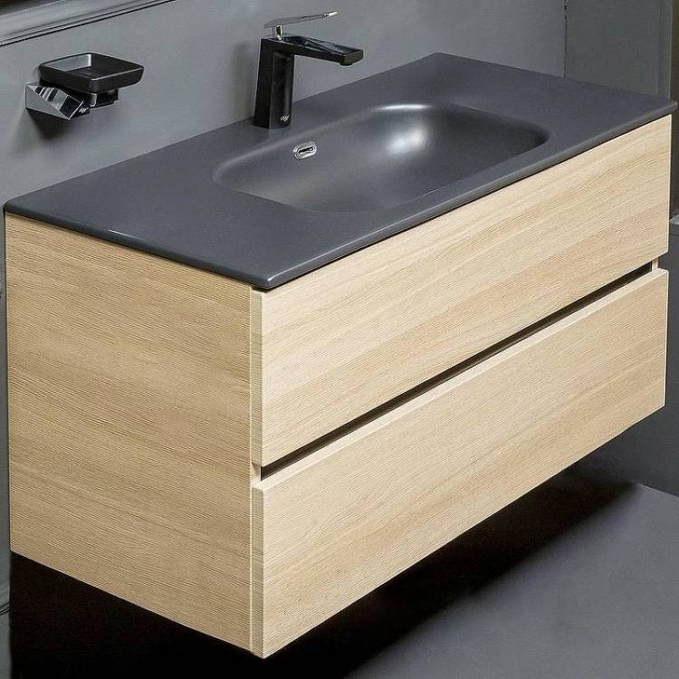 Тумба под раковину Armadi Art Vallessi 837-120-L 120x46 см light oak матовый 2 полки
