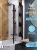 Шторка на ванну Watersense Nancy W00219 профиль черный матовый, стекло прозрачное, 100x140