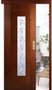 Раздвижная шпонированная дверь Belwooddoors Классика люкс остеклённая орех 600x2000