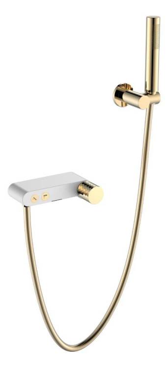 Смеситель для ванны Boheme Stick 123-WG White Diamond Gold