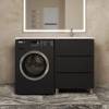 Тумба под раковину Uperwood Tanos TTanosVMF60B3 под стиральную машину, напольная, 3 ящика, черная, 60 см фото 4