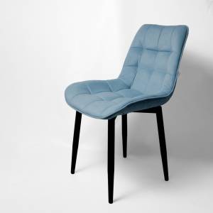 Стул Арника Бостон 00-00273309 черный матовый Томми 21 серо-голубой