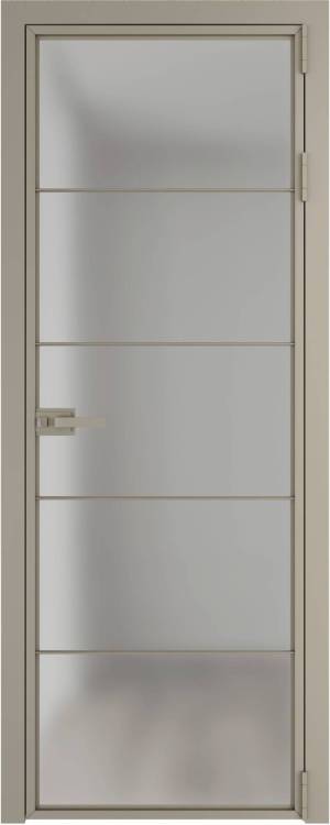 Межкомнатная дверь Profil Doors 5 AX цвет профиля Никель матовый, стекло безопасное 6 мм матовое 600x2000