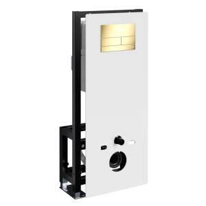 Система инсталляции для унитазов Wasserkraft Glan 66TLT.010.ME.WH.PG04 клавиша золото глянцевое