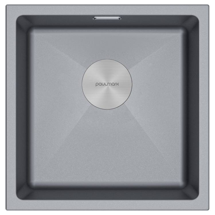 Мойка кухонная Paulmark Lumi 45Uni LU45-GRM Серый Металлик, 45.5x46