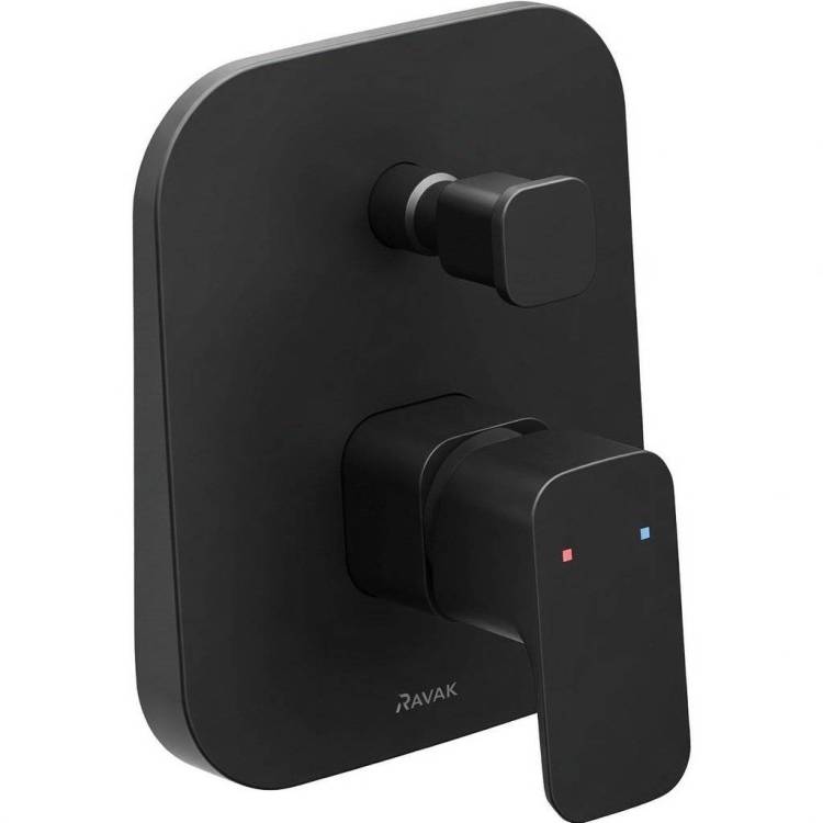Смеситель для ванны Ravak 10° X070156 Free с внутренней частью, черный матовый