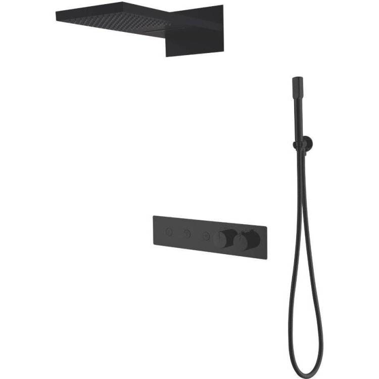 Душевой комплект Boheme Fusion 131-B черный, с внутренней частью