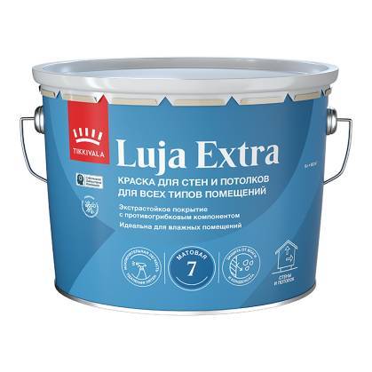 Краска для стен и потолков Tikkivala Luja Extra 7 матовая база A 9 л